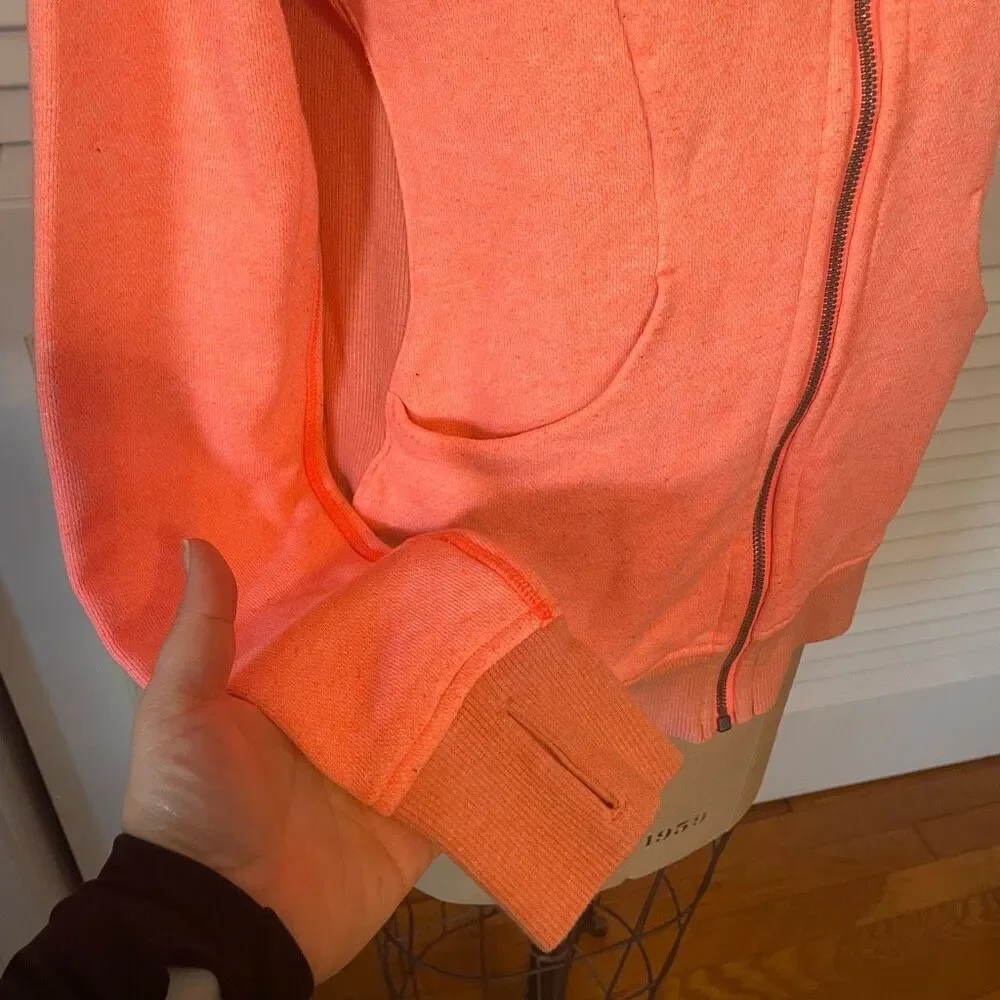 LULULEMON | bright coral scuba hoodie size 8